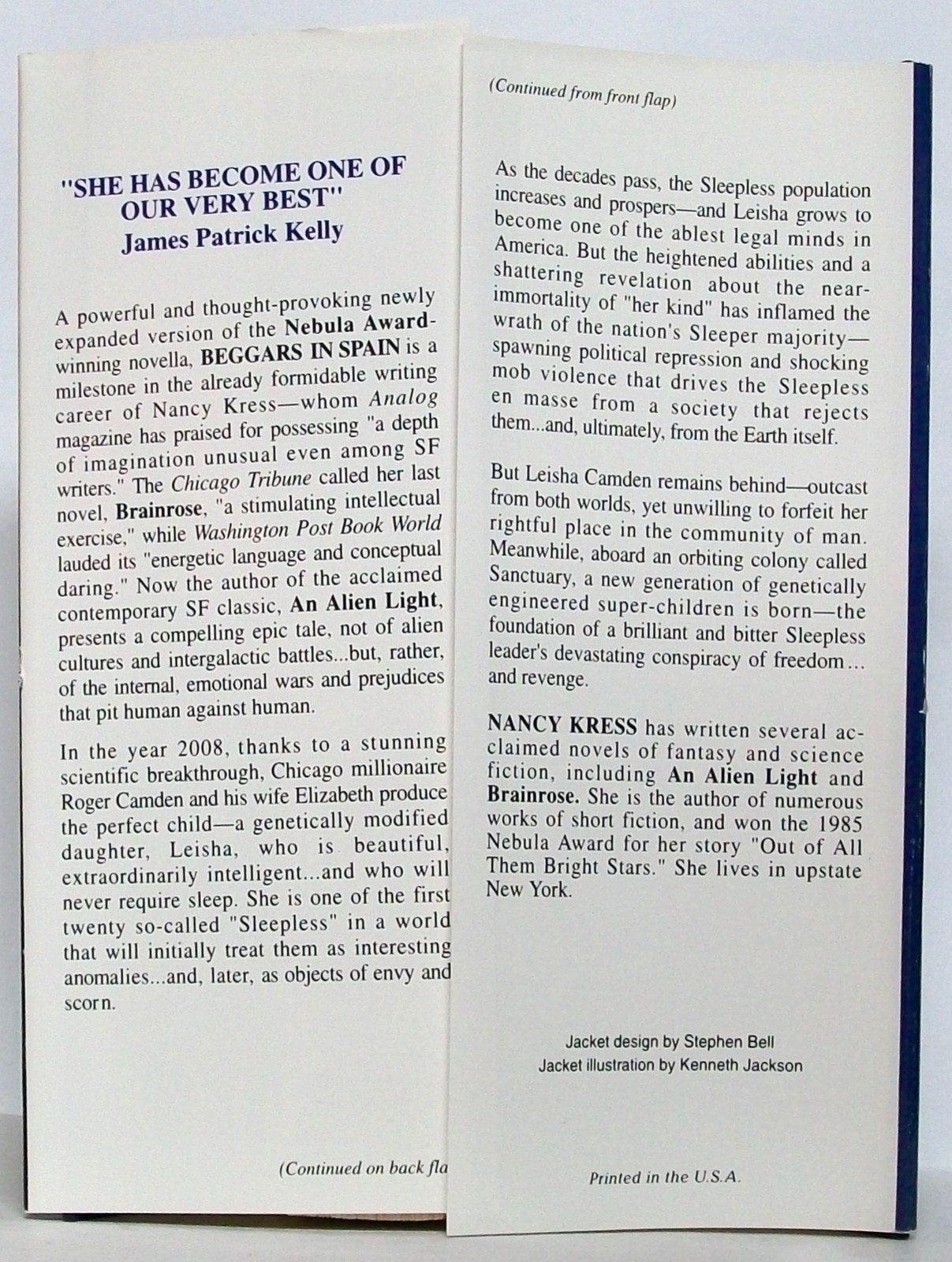 BEGGARS IN SPAIN: an SF novel by NANCY KRESS —AvoNova / William Morrow (1993)