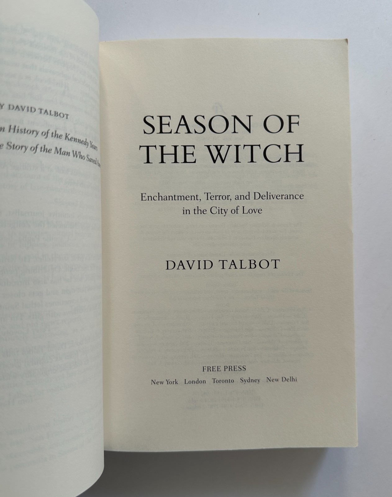 DAVID TALBOT Season of the Witch | 2013 Free Press Trade Paperback
