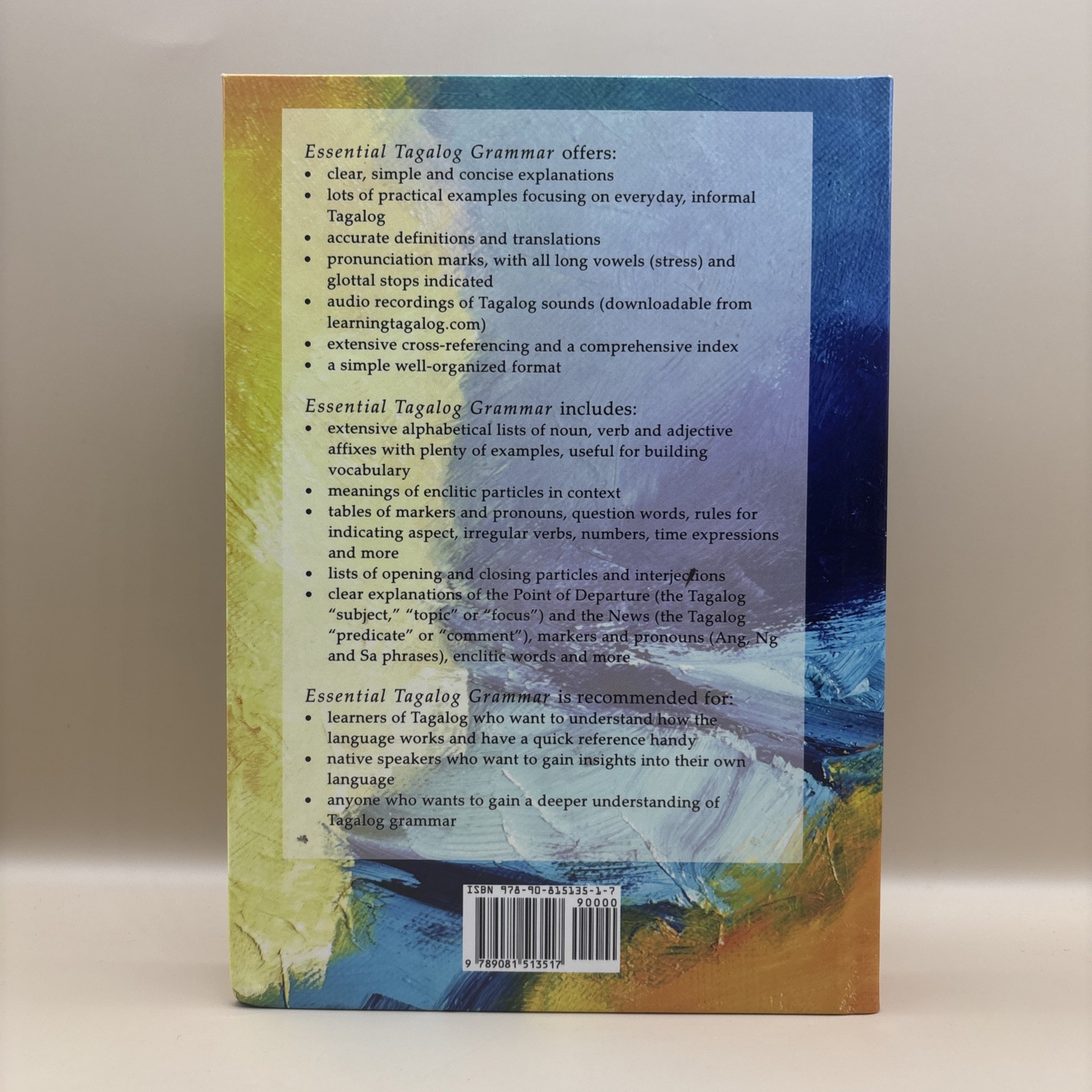 Essential Tagalog Grammar Fiona De Vos 2nd Edition Language Study Hardcover Book