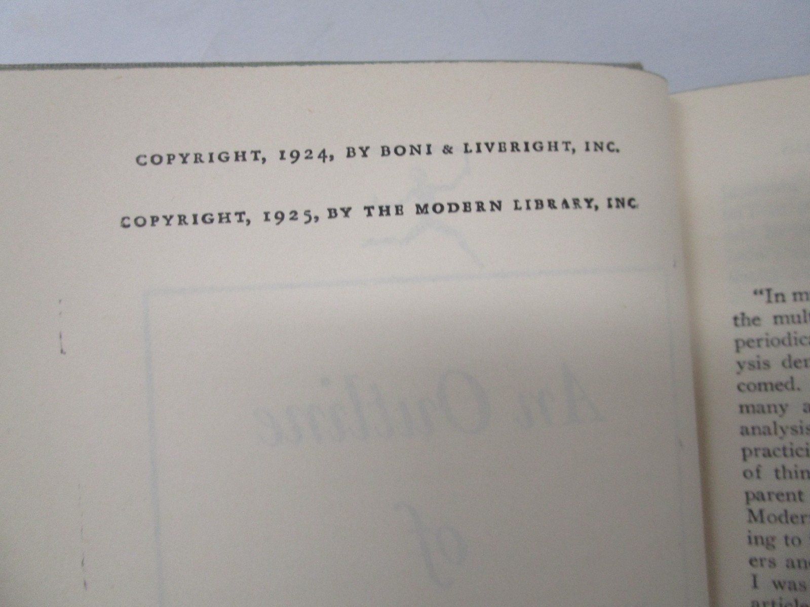 An Outline of Psychoanalysis edited by J. S. Van Teslaar 1925
