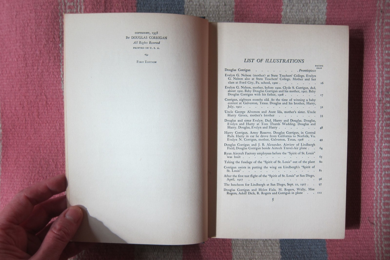 Vintage 1938 First Edition That’s My Story By Lindberg Aviator Douglas Corrigan