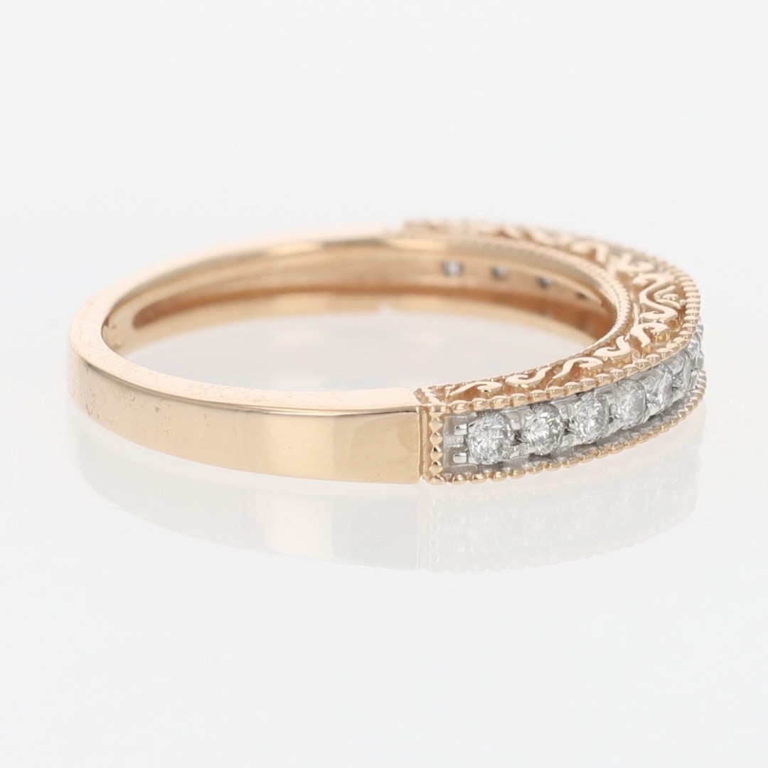 .19ctw Diamond Pavé Milgrain Scroll Wedding Band Ring 14k Rose Gold Size 5