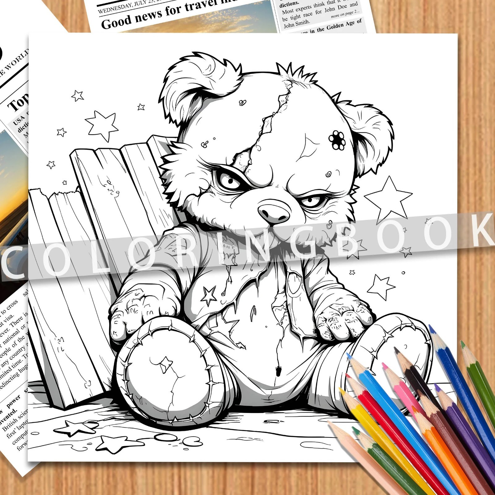 Cute Bear Coloring Book for Adults Intricate Designs Stress Relief Art