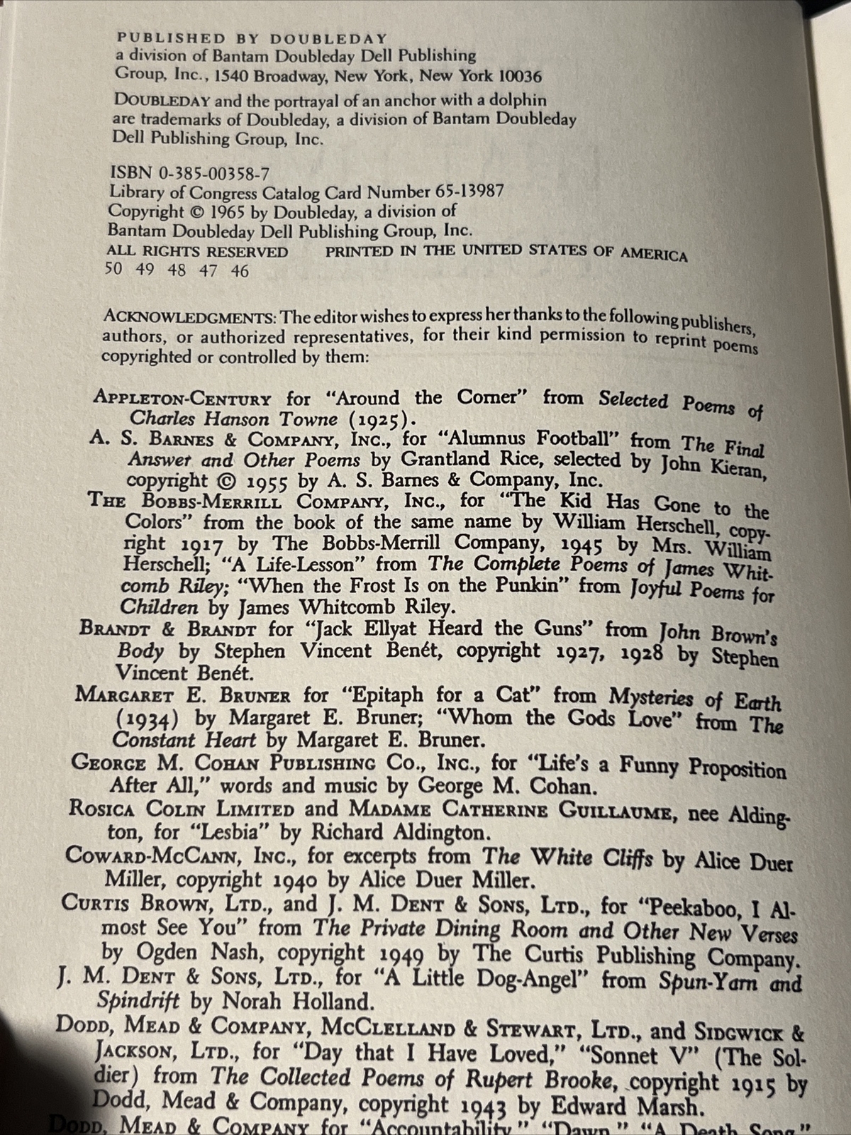 Poems That Live Forever by Hazel Felleman