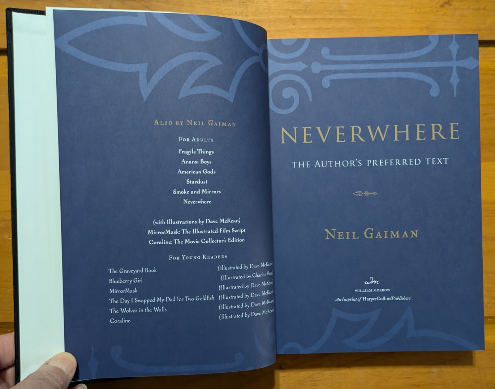 SIGNED: Neverwhere by Neil Gaiman The Author’s Preferred Text Ltd Ed/1st Ed #944