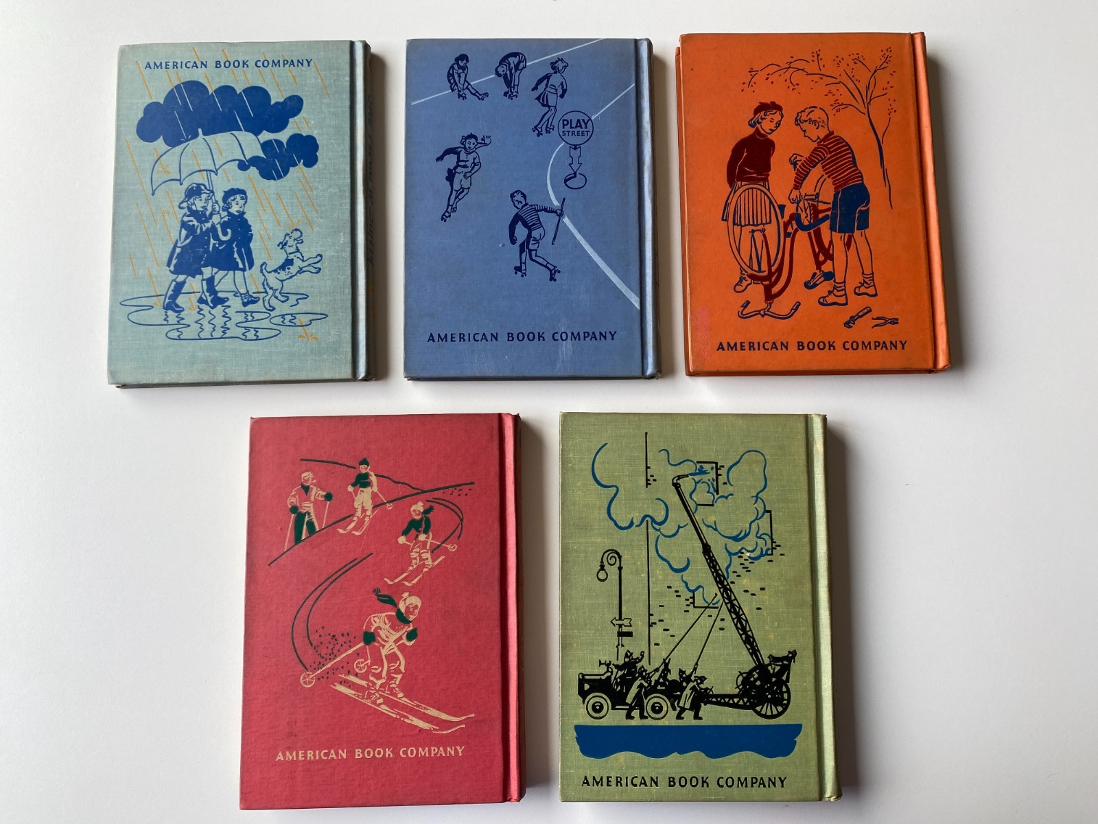 ROAD TO SAFETY LOT 5~C~D~E~F~G~Buckley~1938 AMERICAN BOOK~Vintage Primers~OHIO~