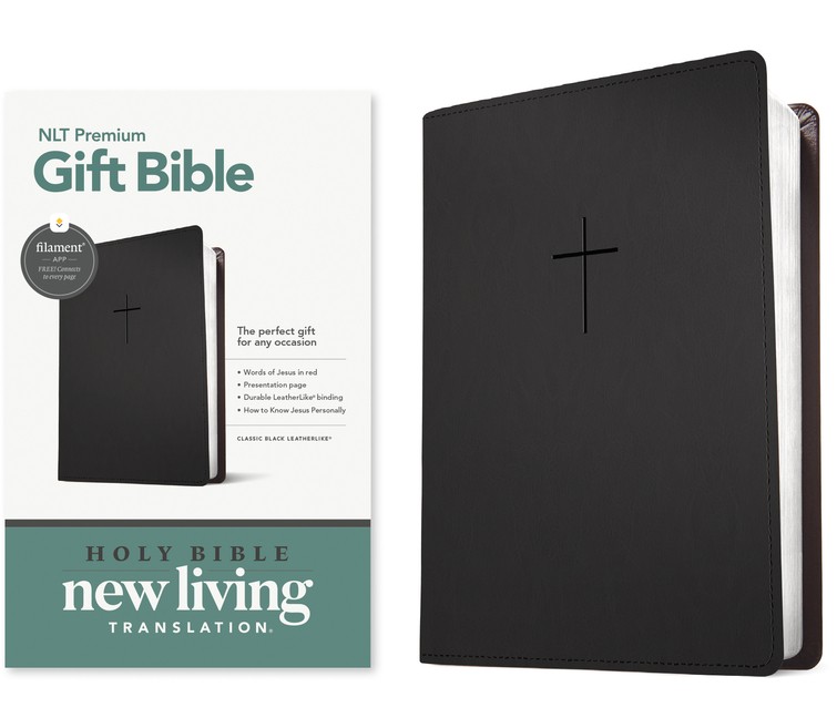 Premium Gift Bible Nlt, Filament Enabled (Leatherlike, Classic Black, Red L…