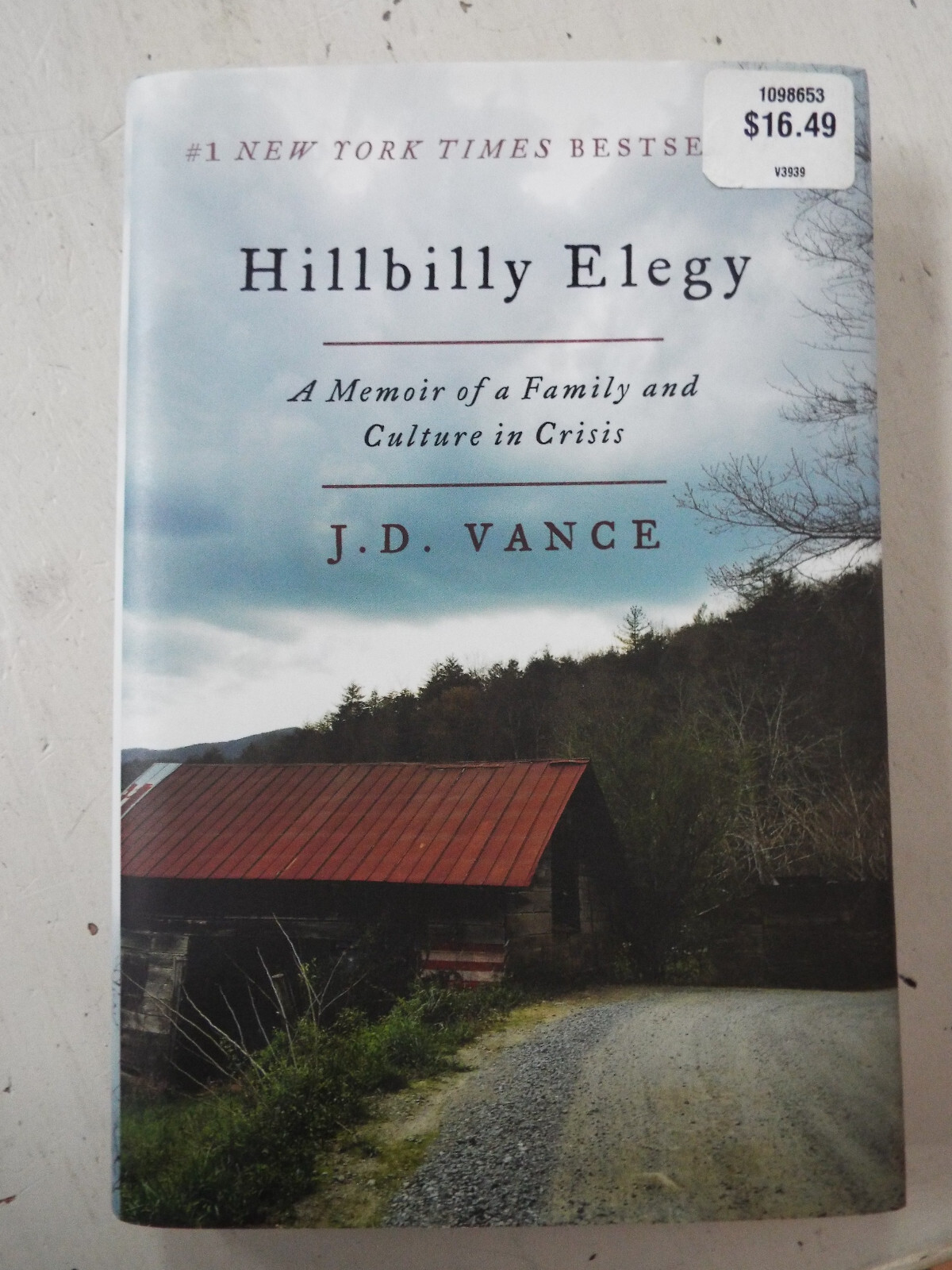 Hillbilly Elegy Hardcover Book by J.D. Vance