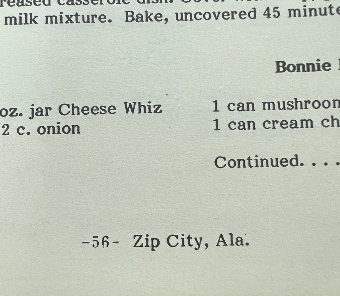 VTG Spiral Cherished Recipes Of Out Community Zip City Alabama Recipes