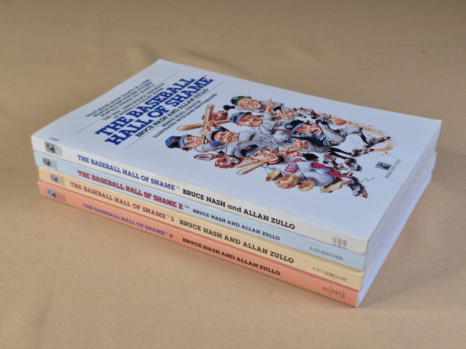 4 Books – NO CREASES – The Baseball Hall of Shame 1, 2, 3, 4 Pocket Books Trade