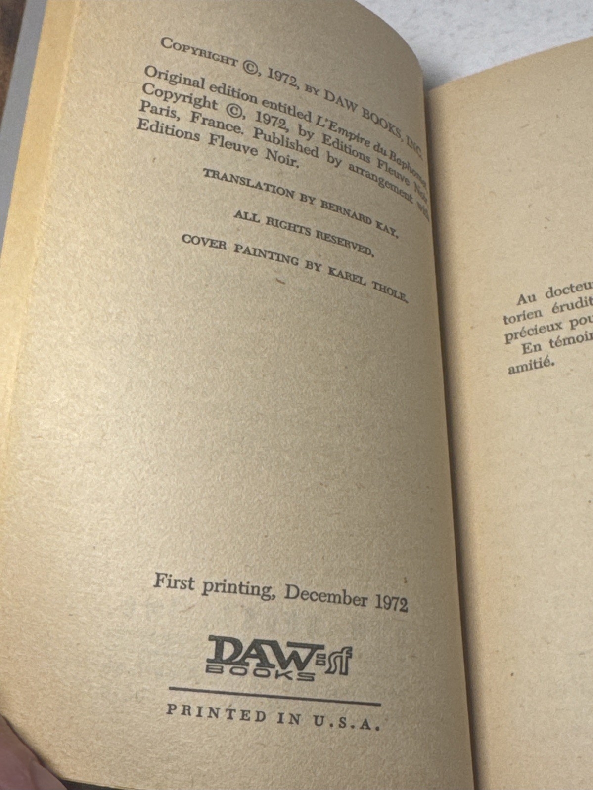 Pierre Barbet Baphomet’s Meteor 1972 DAW Books (Yellow Spine) #35 1st Printing