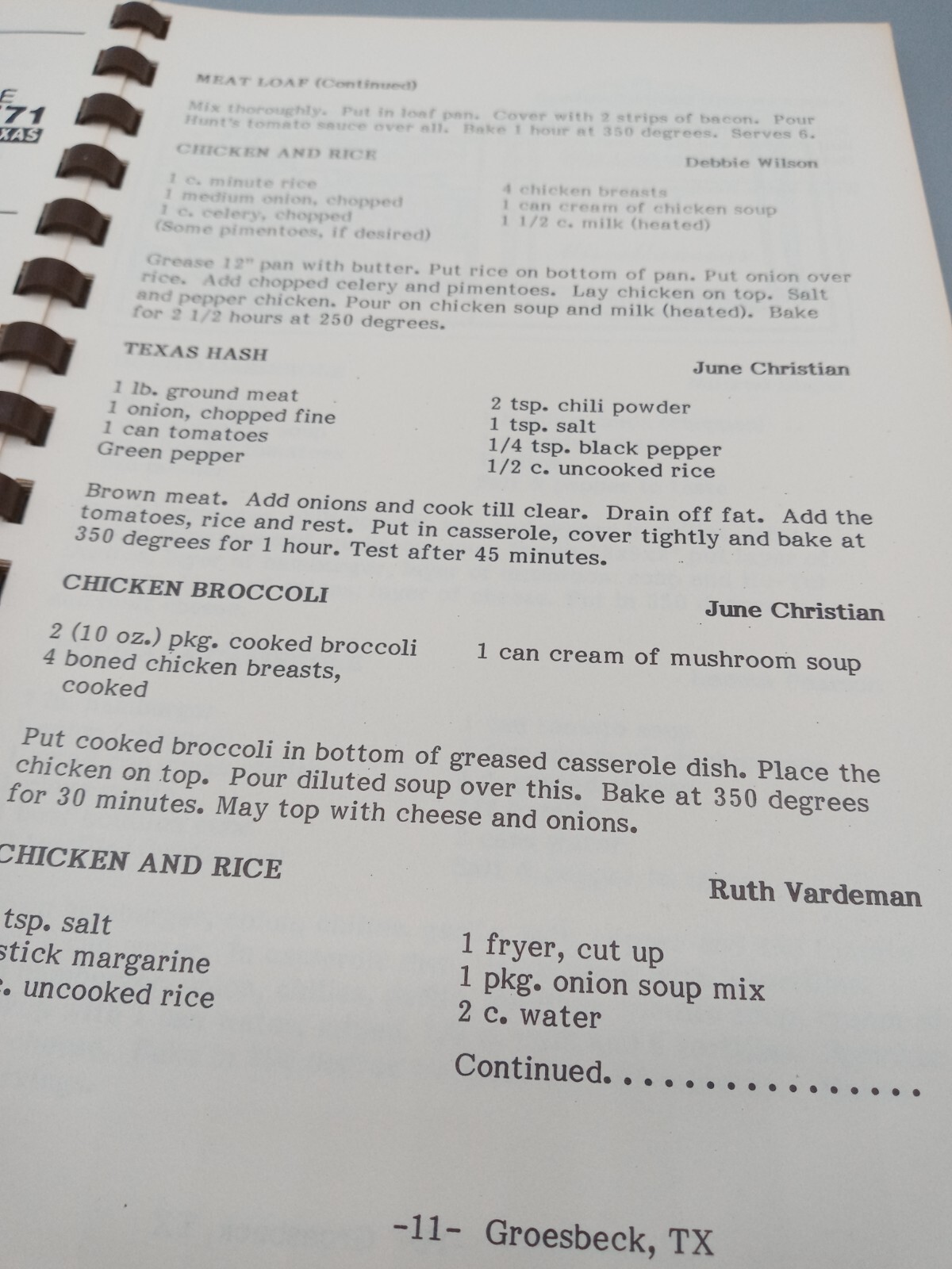 Cherished Recipes – Limestone County Senior Services – Limestone County, TX 1984