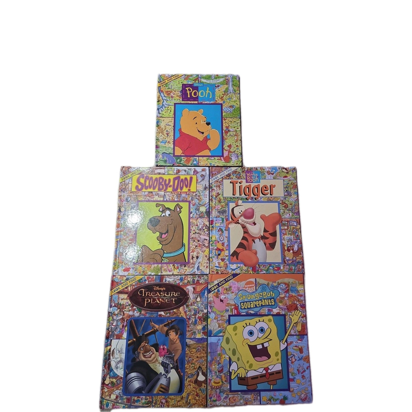 Look and Find Books Lot of 5 Character Movie TV Hardcover Books Scooby Spongebob