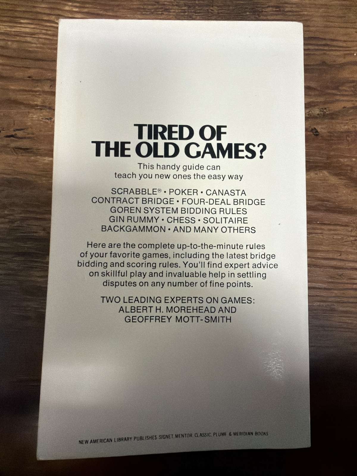 Hoyle’s Rules of Games Signet Paperback Morehead Mott-Smith 1963