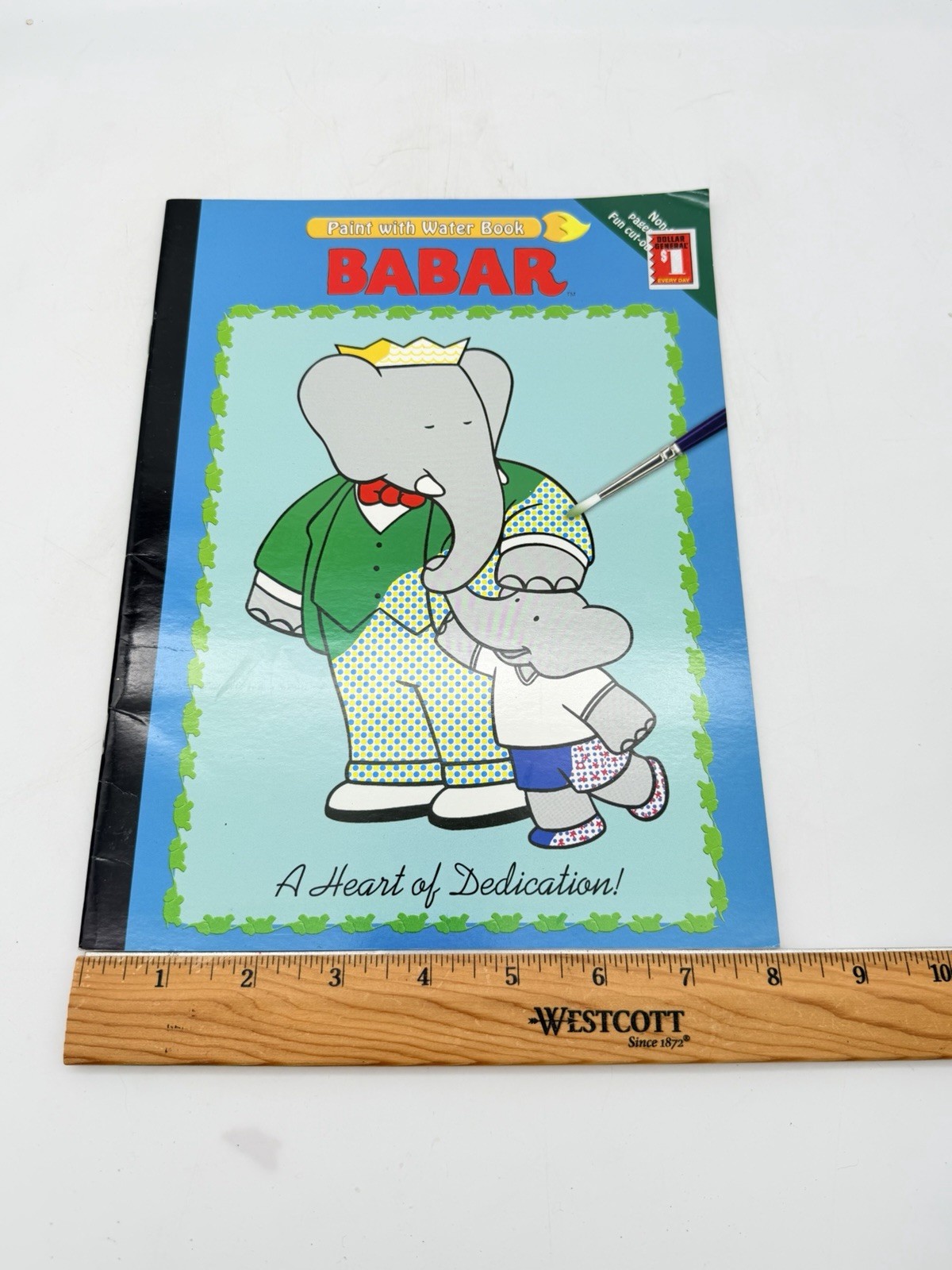 2 VINTAGE Babar the Elephant Paint With Water 16 Pages To Paint Books
