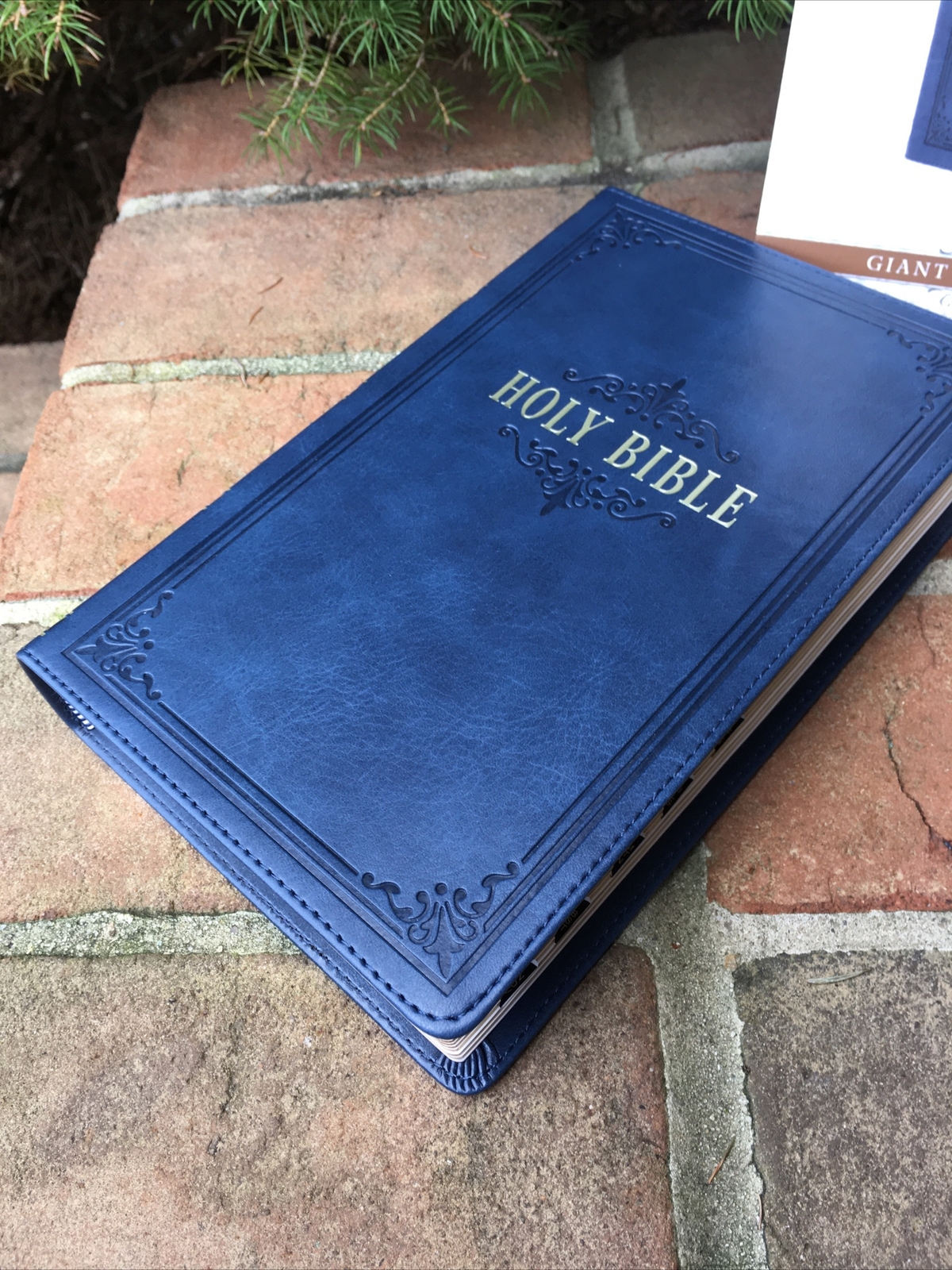 KJV Large Print Bible | Blue Faux Leather | Thumb-Indexed | King James Version