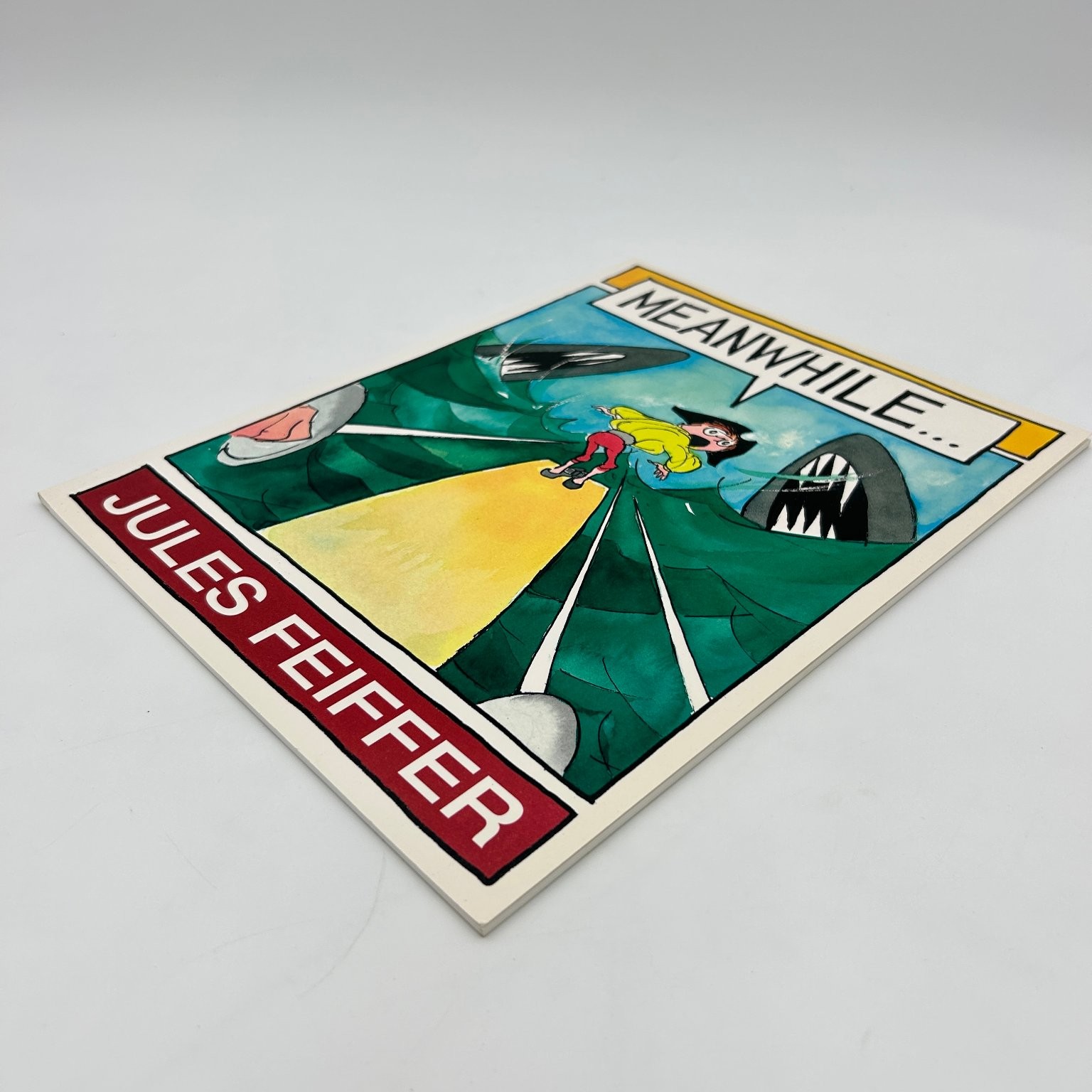 Meanwhile… Jules Feiffer 1997 Signed Inscribed Picture Book HarperCollins