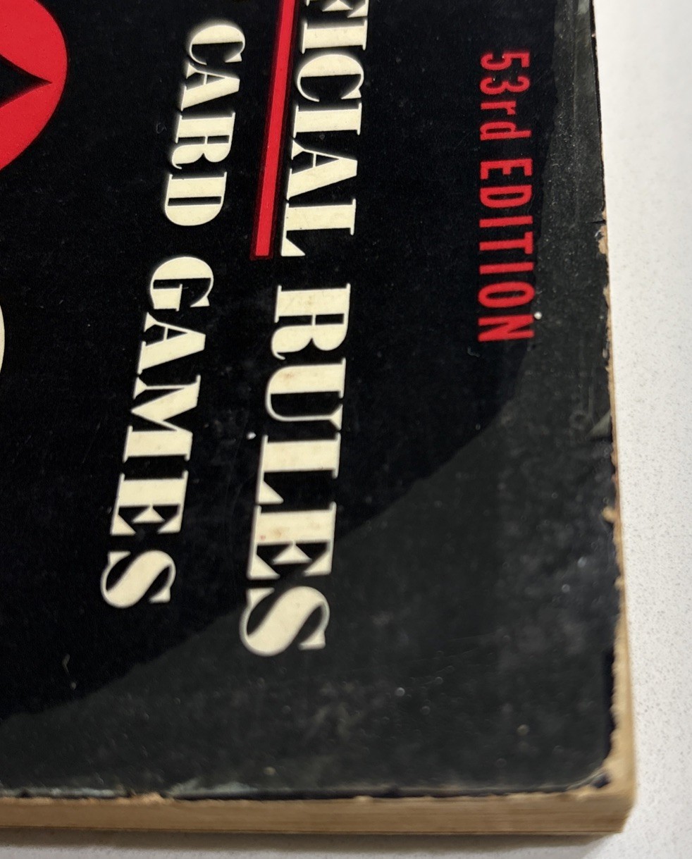 1963 Official Rules Of Card Games 53rd Edition Paperback Poker Bridge Canasta