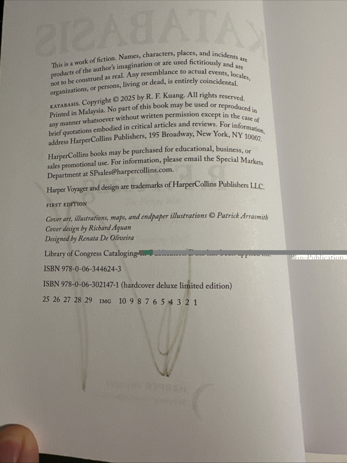 R.F. Kuang Katabasis Deluxe Limited Edition First 1st edition 1st print – No DJ