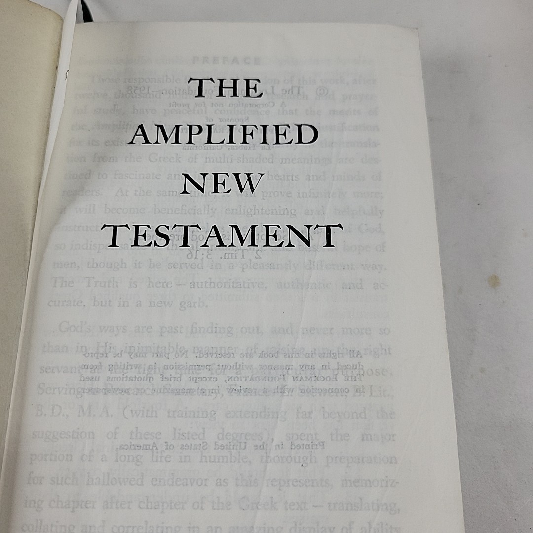 Amplified Bible New Testament 1958 Zondervan 18th Edition VTG Preowned Compact