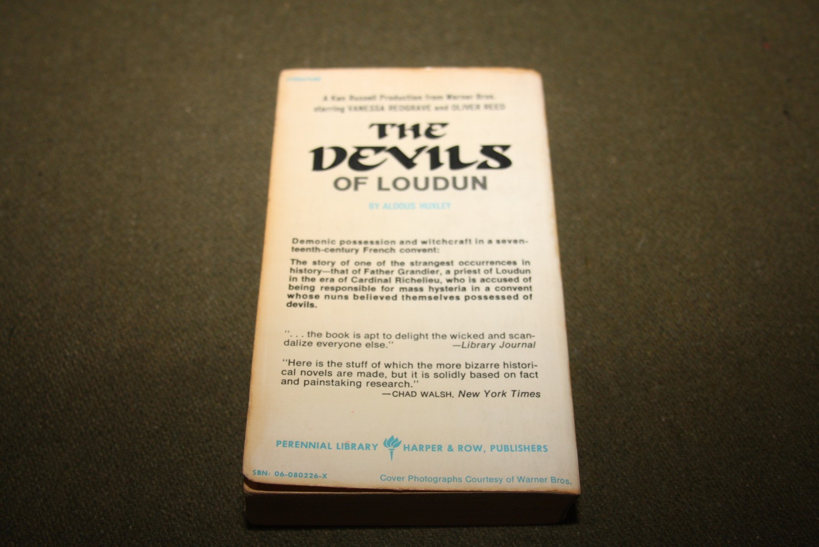 The Devils of Loudun by Aldous Huxley 1971 PB Perennial Movie Tie-In – Damaged