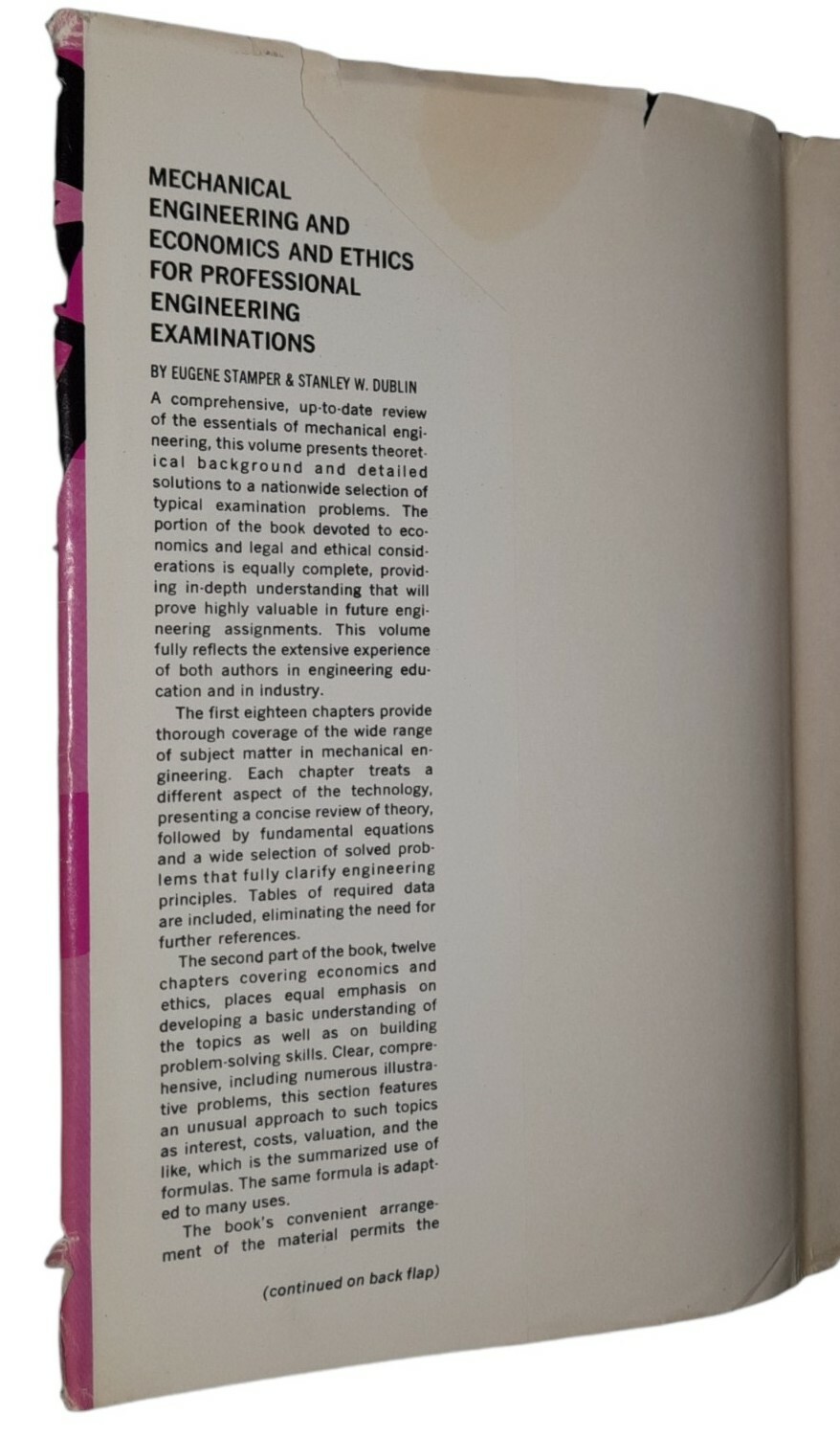 Mechanical Engineering & Economics & Ethics by Eugene Stamper & Stanley Dublin