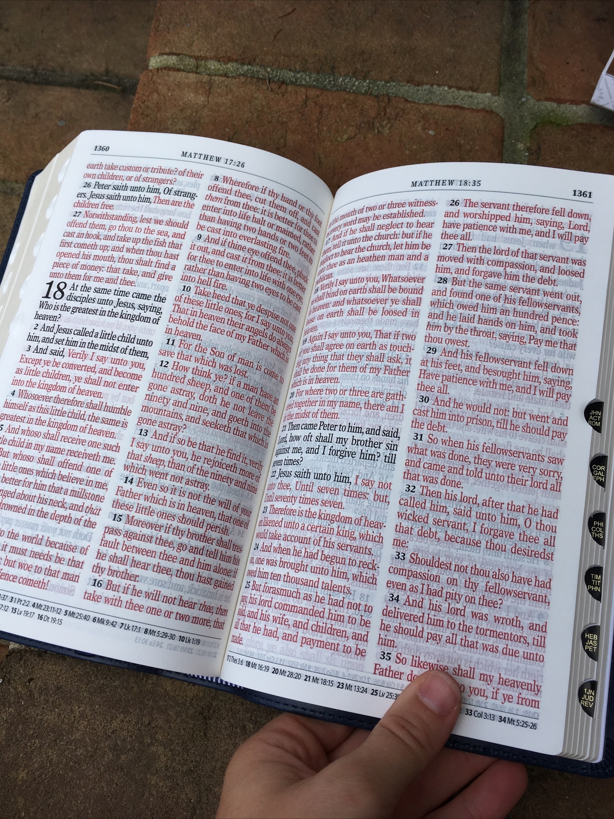 KJV Large Print Bible | Blue Faux Leather | Thumb-Indexed | King James Version