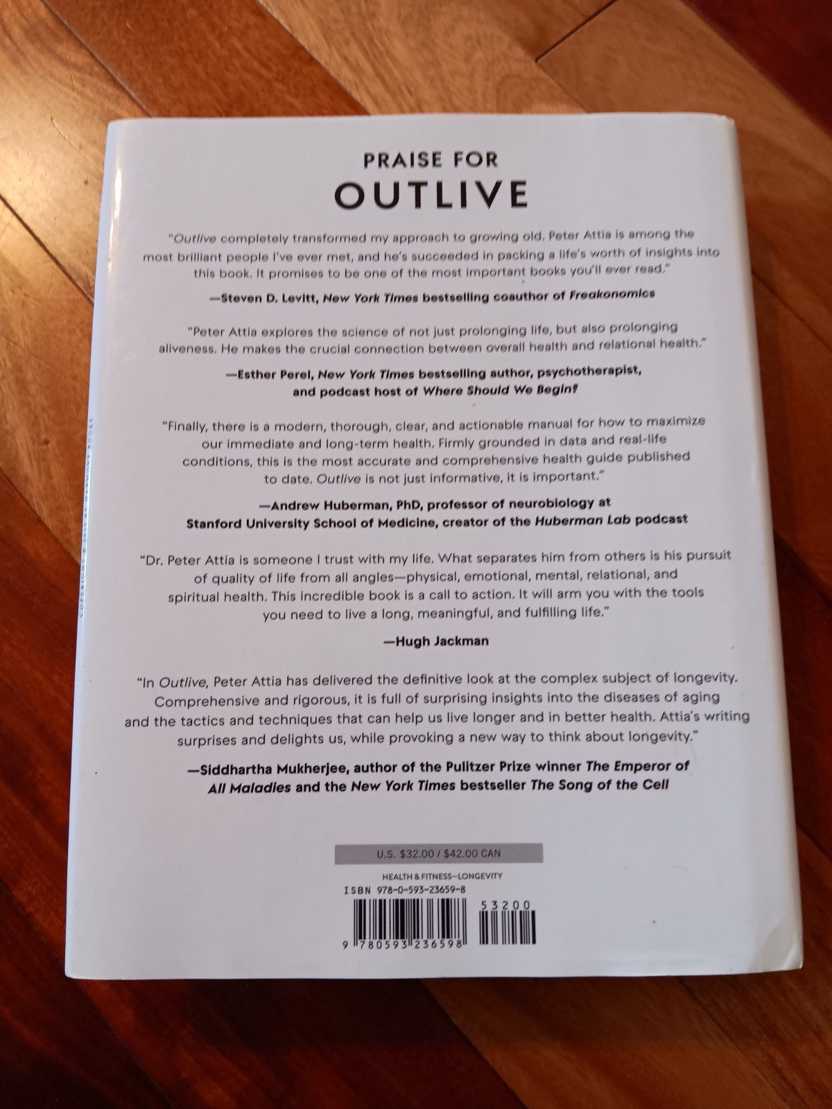 Outlive : The Science and Art of Longevity by Peter Attia (2023, Hardcover)