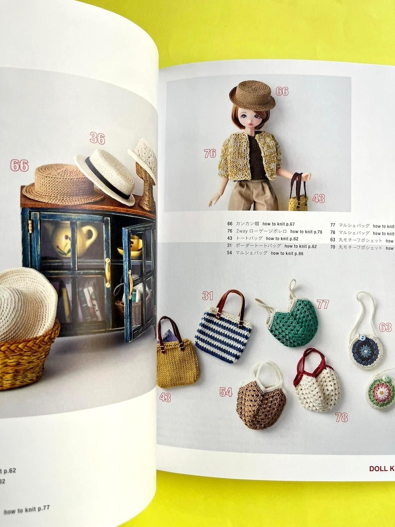 Japanese Doll Knitting Book – 80 Knit & Crochet Patterns for 20–22cm Dolls