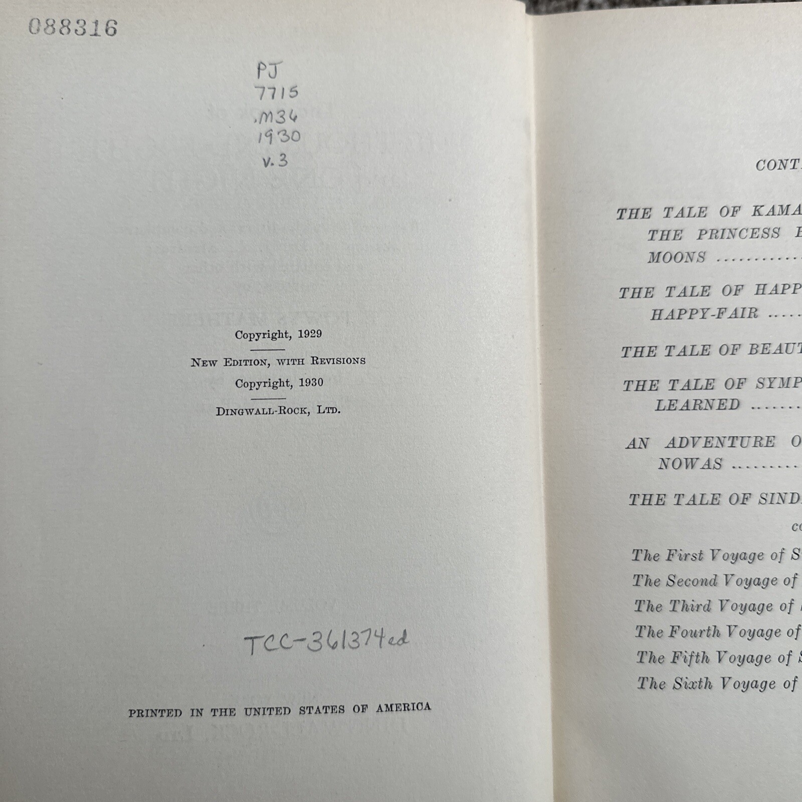 Book of Thousand Nights and One Night 3/8 Vols. 2 3 6 Set E. Powys Mathers 1930