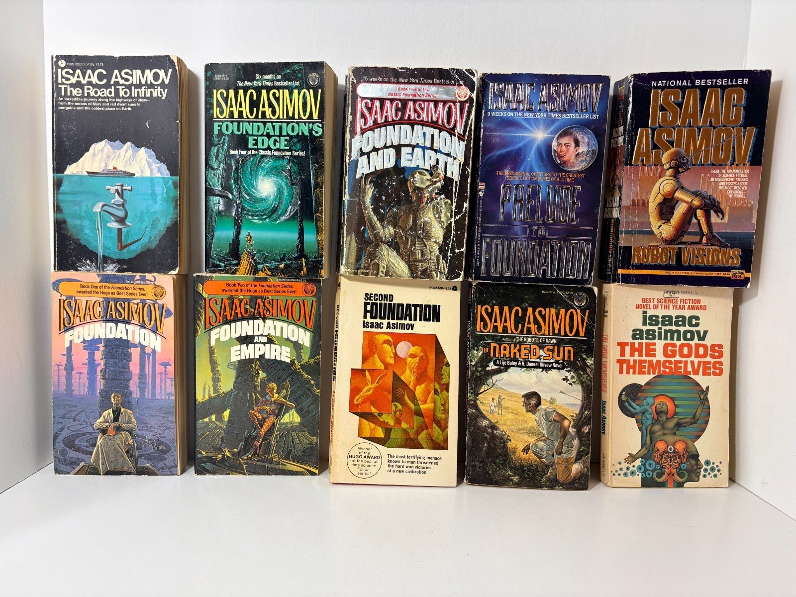 Lot of 10 ISAAC ASIMOV Science Fiction Paperbacks Misc. Vintage 1951-1990