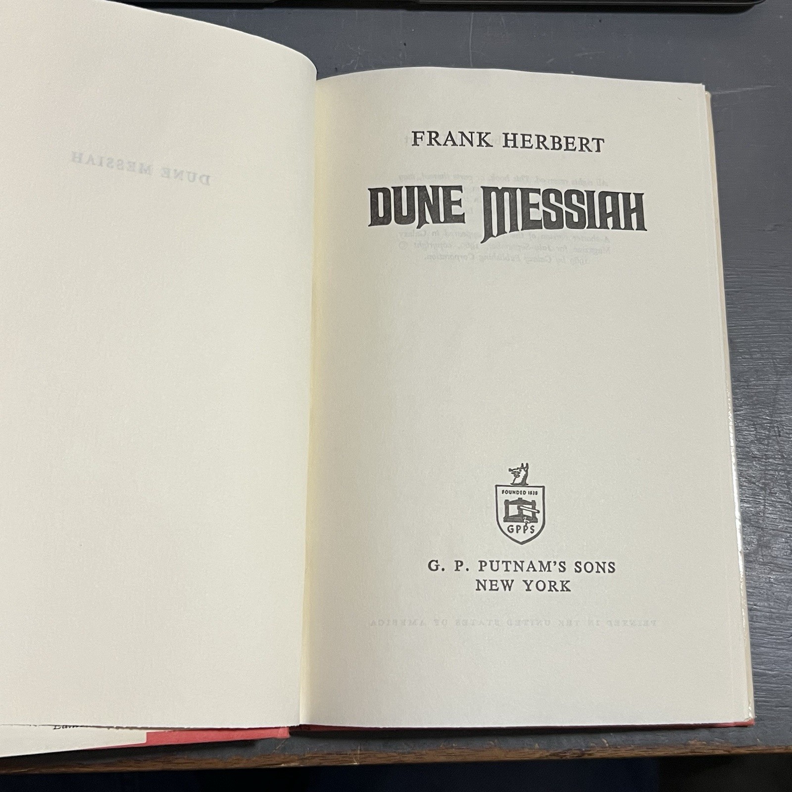 Dune Messiah By Frank Herbert 1969 BCE HCDJ Gutter code H17 Hardcover Book Club