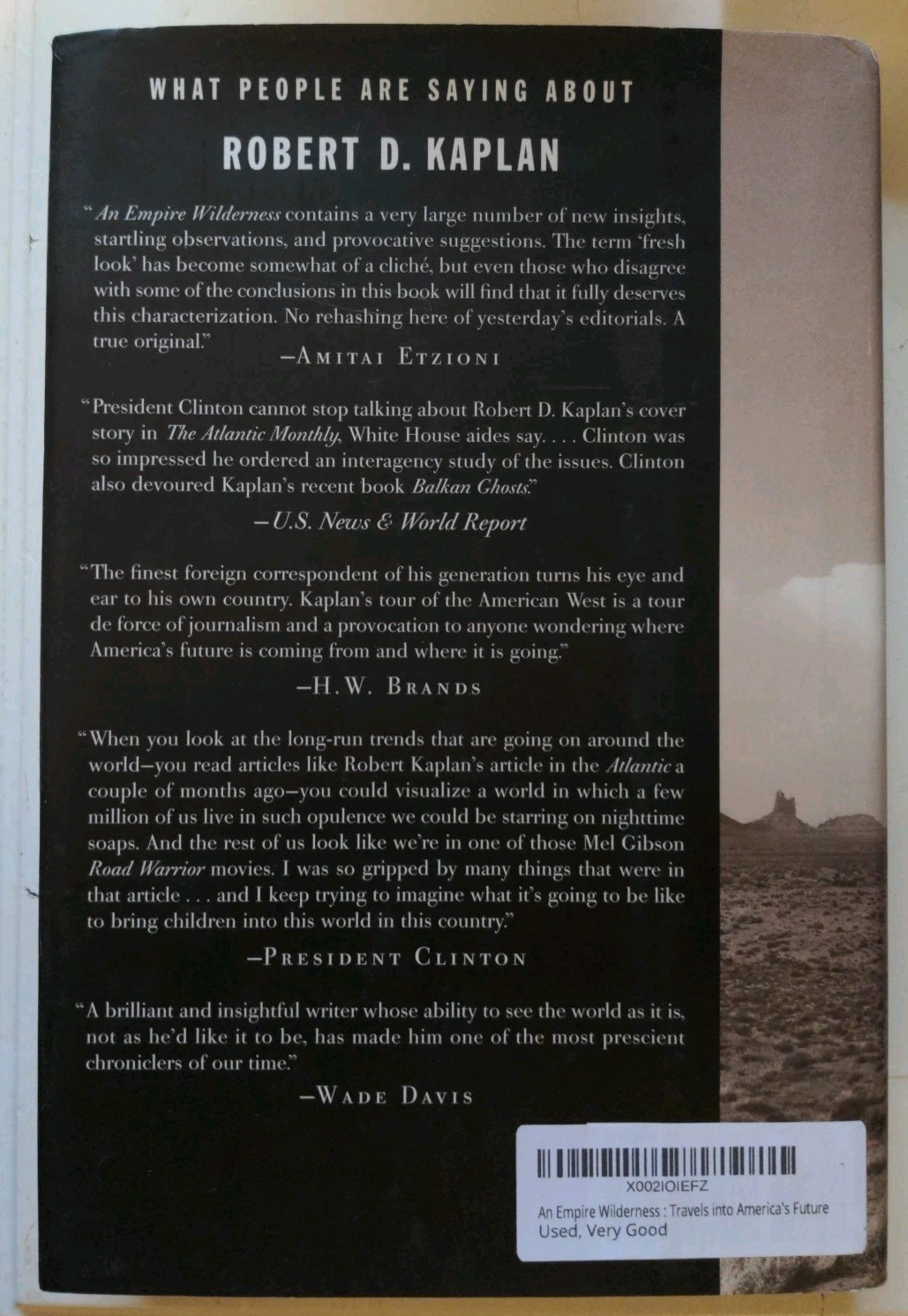 An Empire Wilderness: Travels into America’s Future by Robert D Kaplan: New