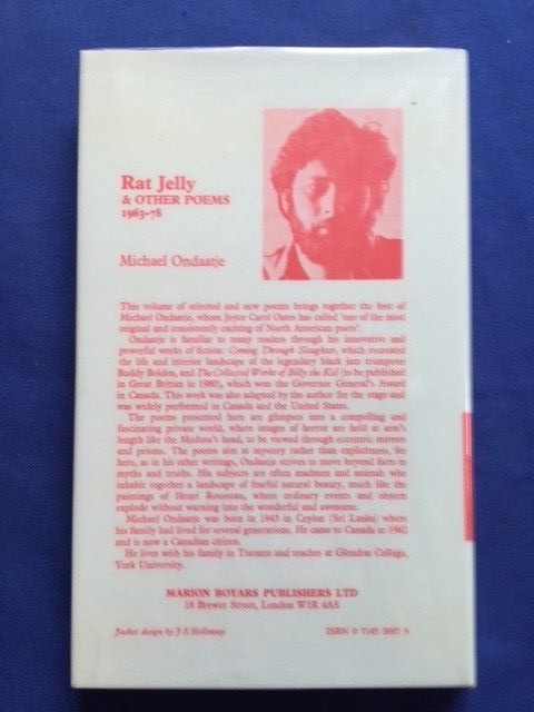 RAT JELLY & OTHER POEMS. 1963-78 – 1ST. EXPANDED ED SIGNED BY MICHAEL ONDAATJE
