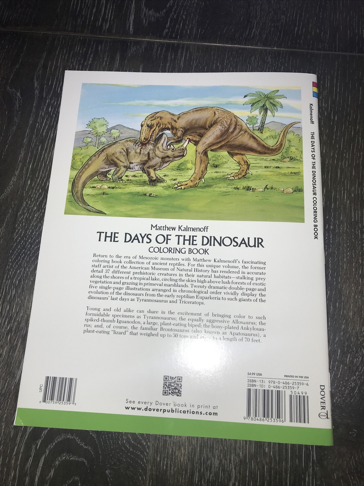 3 NEW DOVER COLORING BOOKS Days Of The Dinosaur, Endangered Animals & Civil War