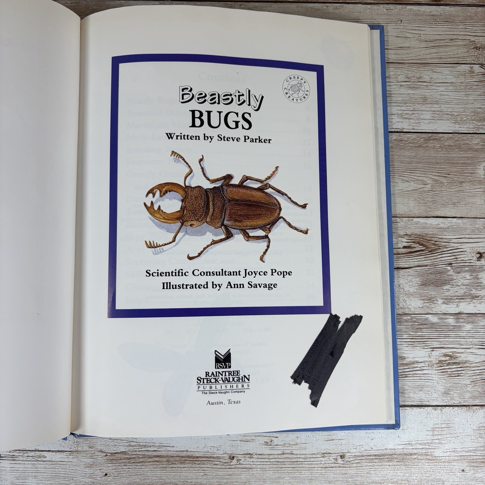 Beastly Bugs Steve Parker 1993 Library Binding Ex-Library Hardcover Creepy Creat