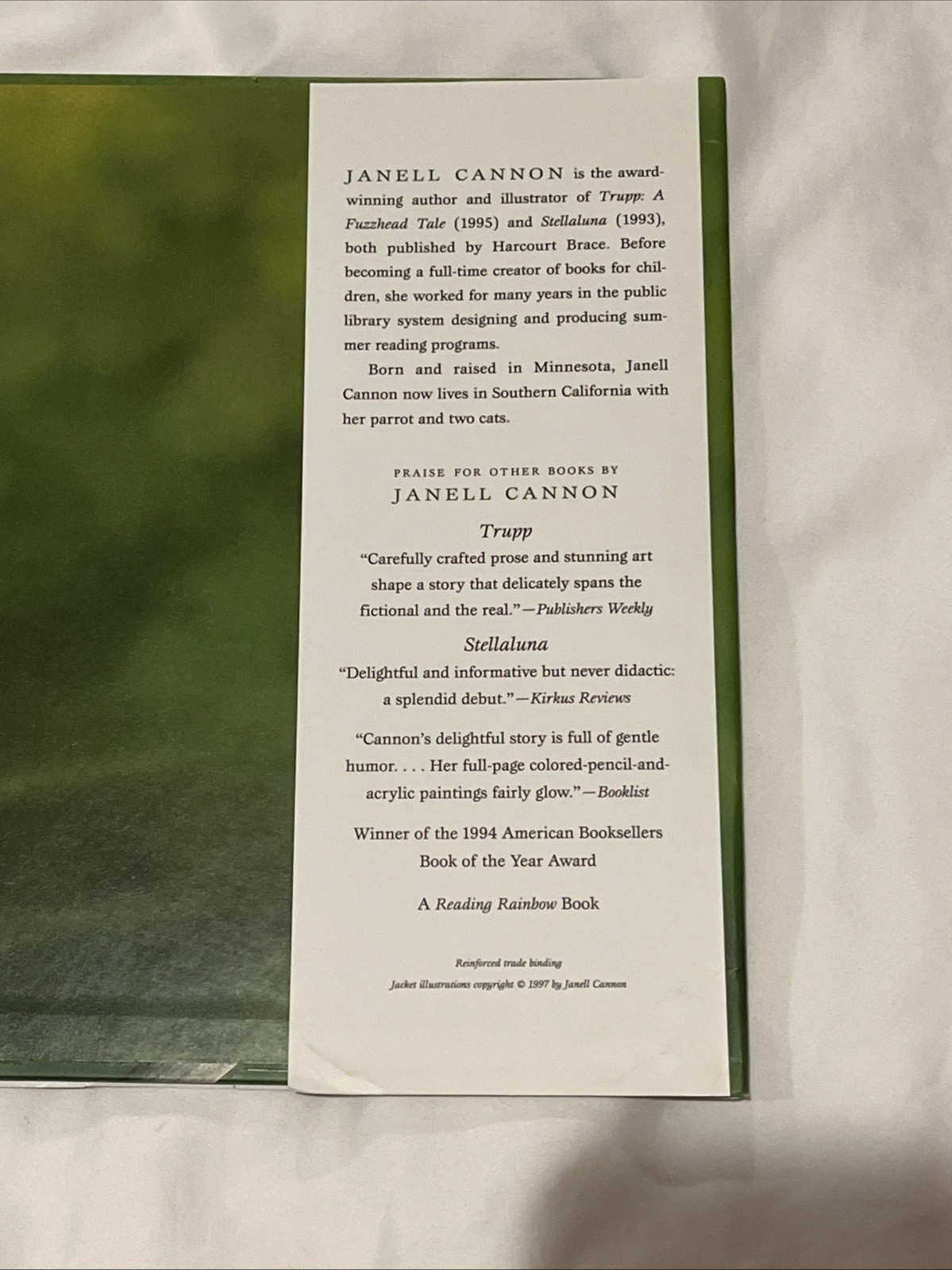 Verdi by Janell Cannon (1997, Hardcover) — One-Owner, Very Good Condition
