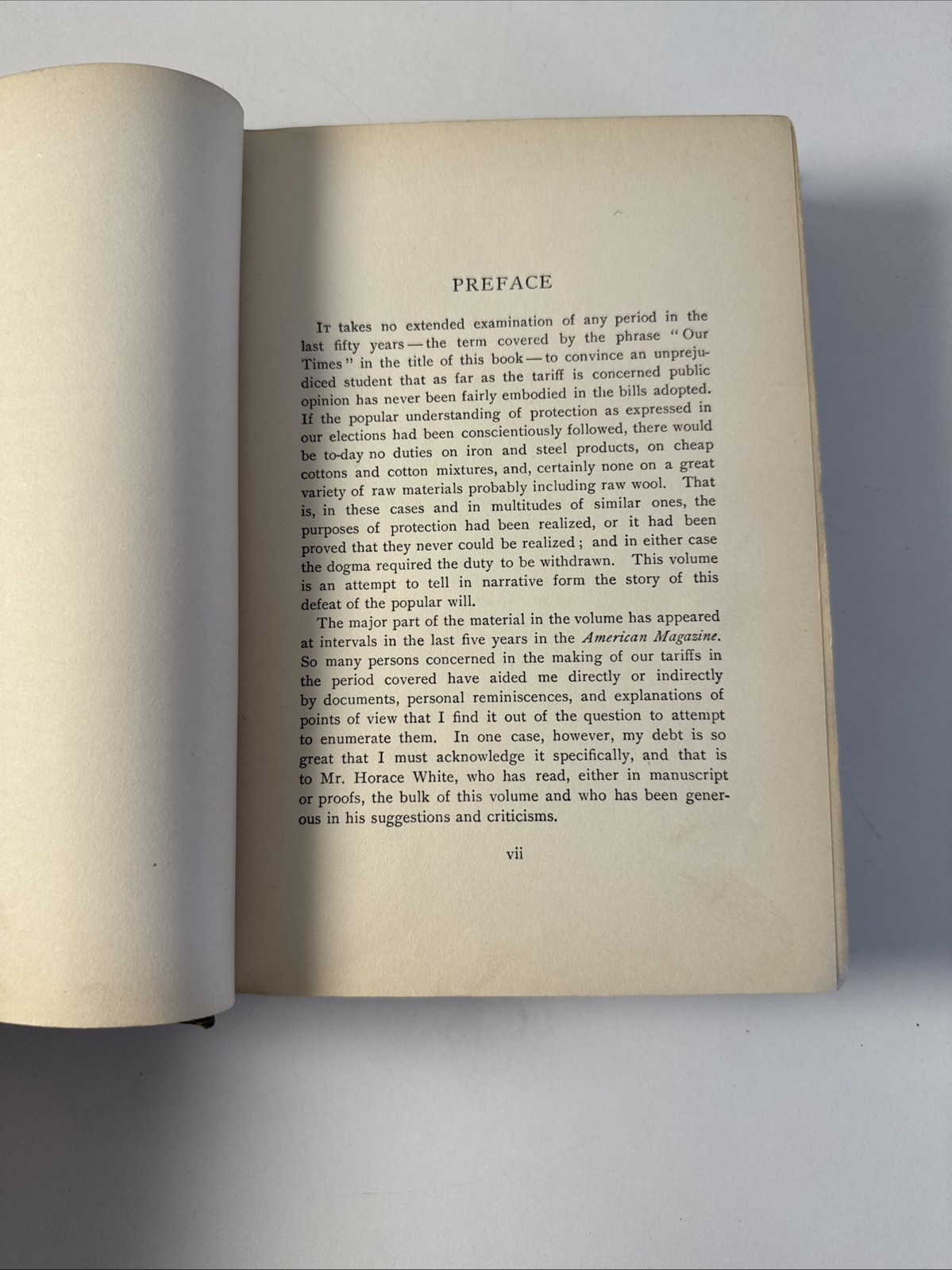 The Tariff in Our Times Tarbell, Ida M. – 1911 Vintage Economic, Trade Book