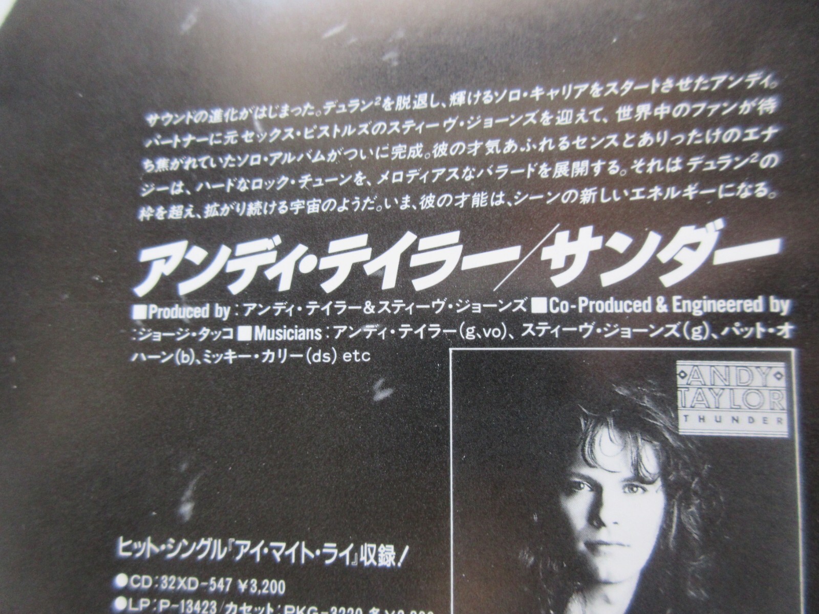 Andy Taylor 1987 Japan Tour Book Concert Program Duran Duran