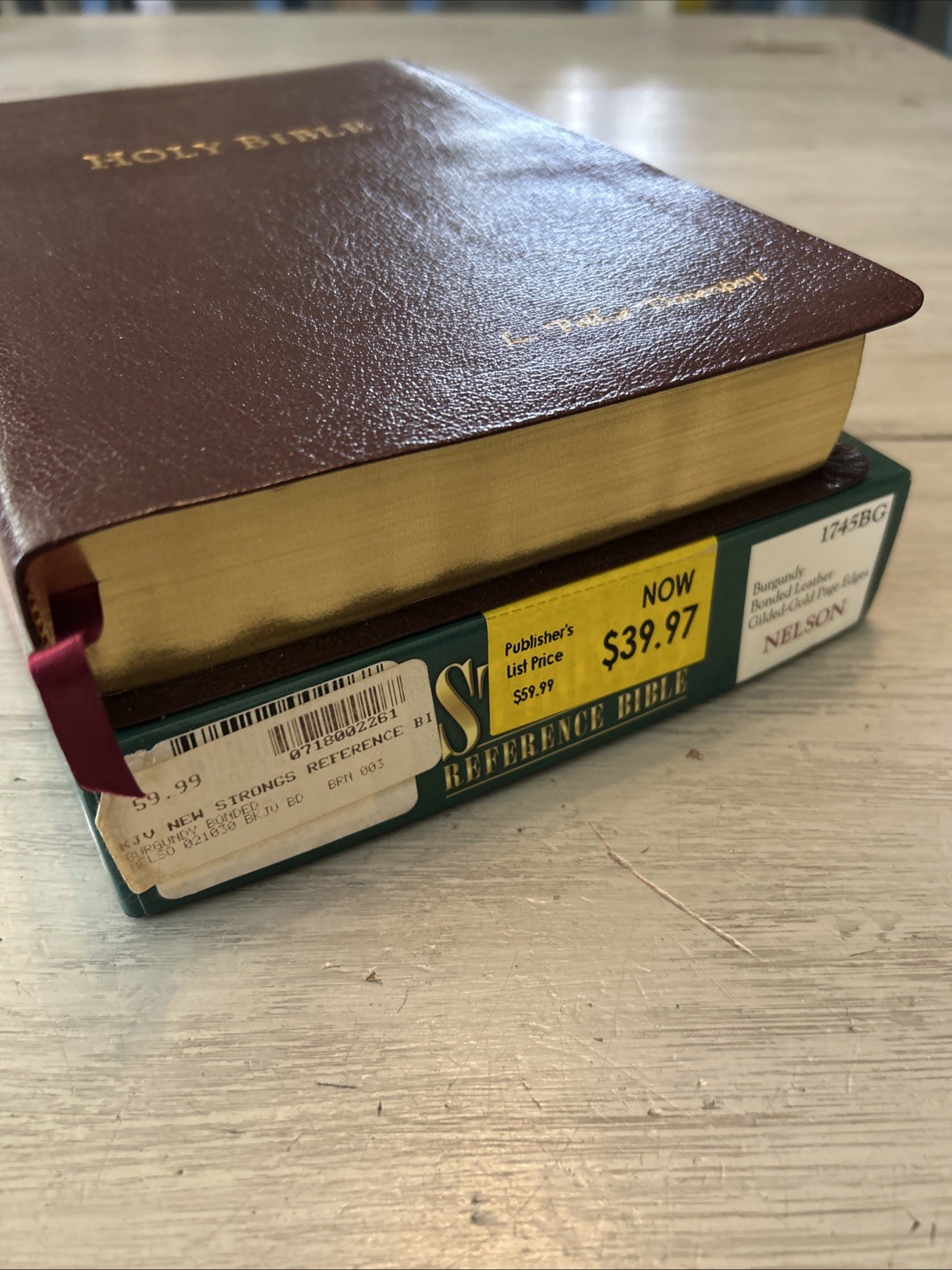 New Strong’s Reference Bible King James Version KJV BONDED LEATHER Nelson 1745