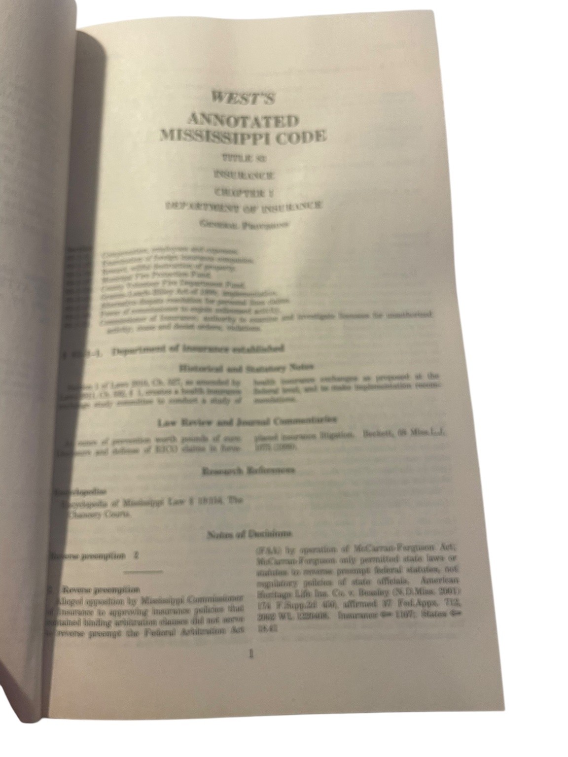 West’s Annotated Mississippi Code 2016 Title 83 Insurance Supplement Thomson