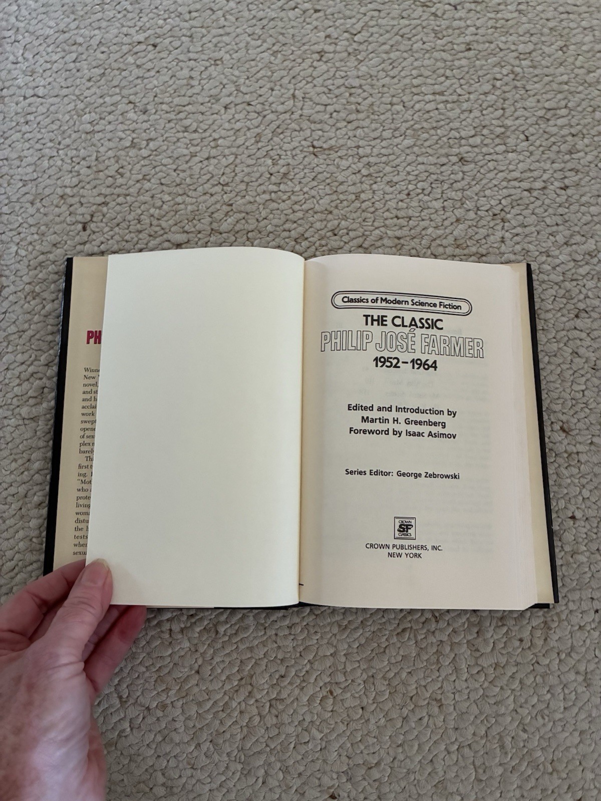 The Classic Philip Jose Farmer 1952-1964 – Crown Publishers Book Club Edition HC