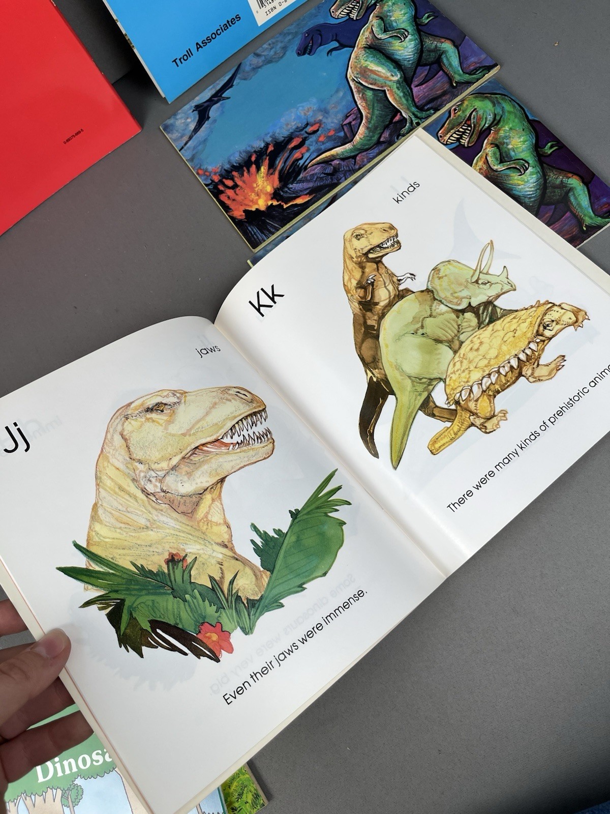 Lot of 7 Vintage Troll Associates Dinosaur Books Dinos Prehistoric Animals