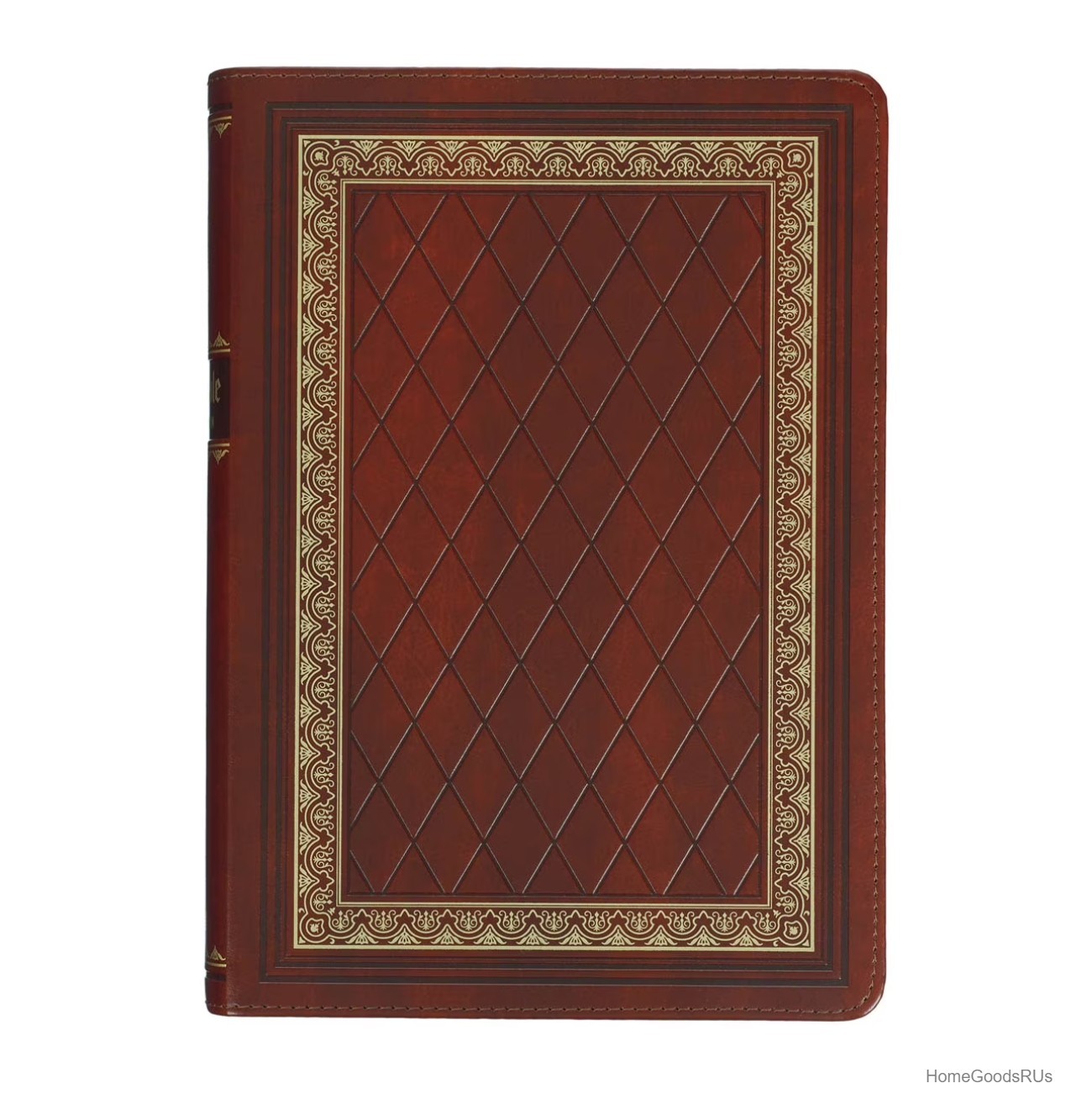 KJV Study Bible Faux Leather Thumb Tabs Ribbons Saddle Tan Diamond King James
