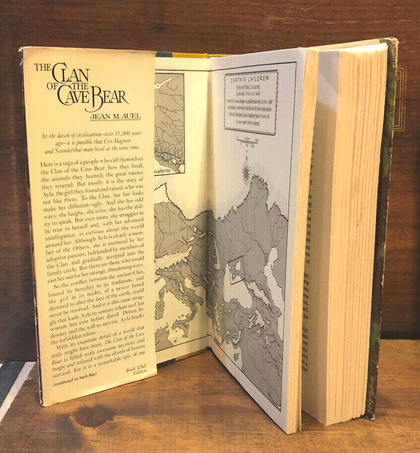 THE CLAN OF THE CAVE BEAR Jean M Auel 1980 Crown HCDJ 1st Edit 1st Print VG+ BCE