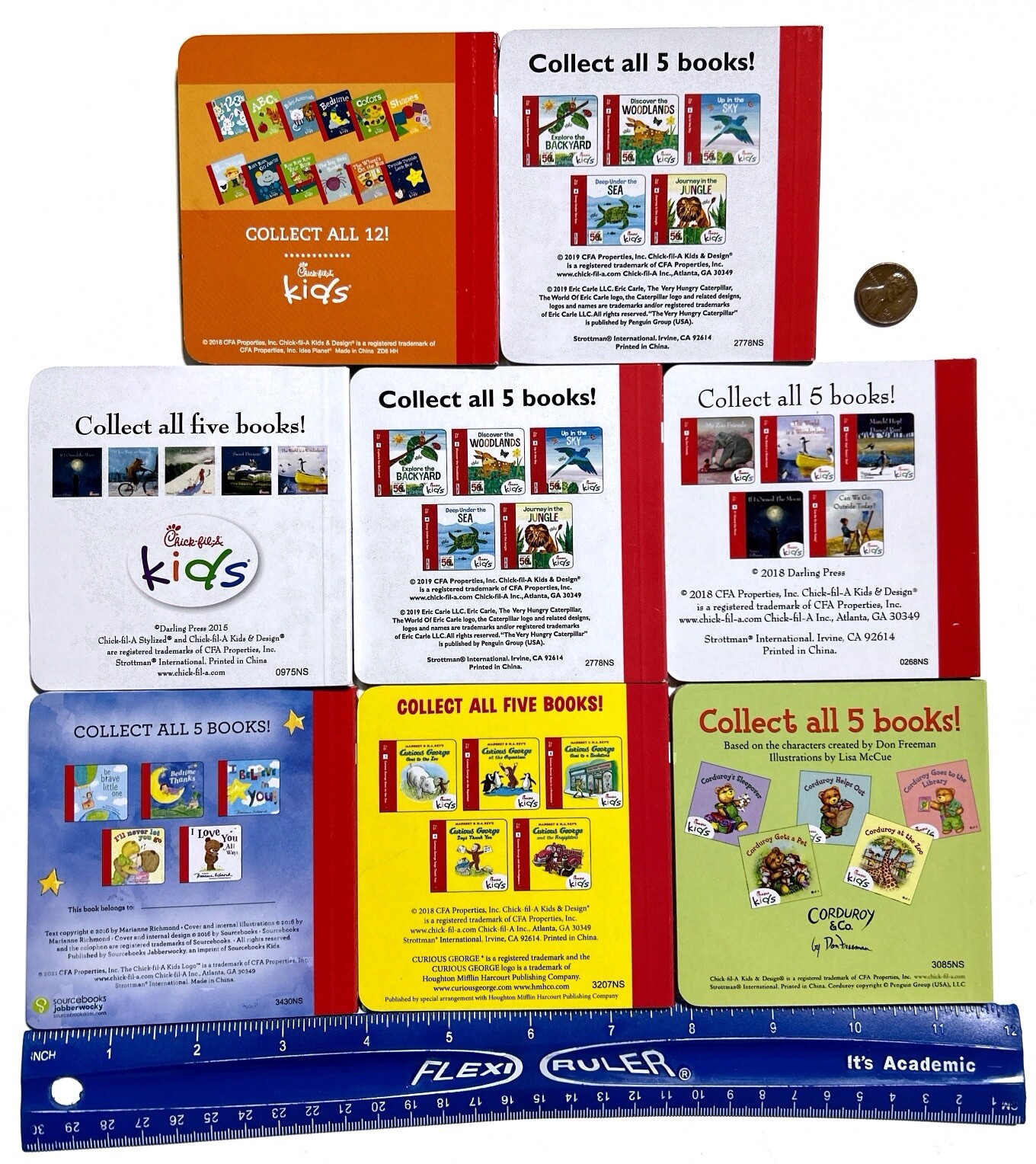 Mixed Set Of 8 Mini Board Books Chick-Fil-A 4 in. Baby Toddler Stocking Stuffer