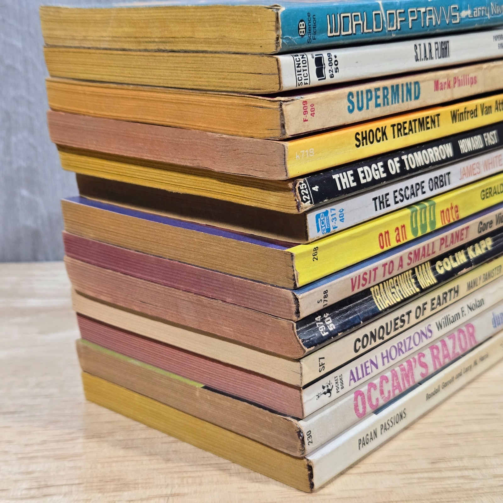 Vintage Sci-Fi Paperback Lot 13 Books Niven Tubb Nolan Gore Vidal Kapp Duncan