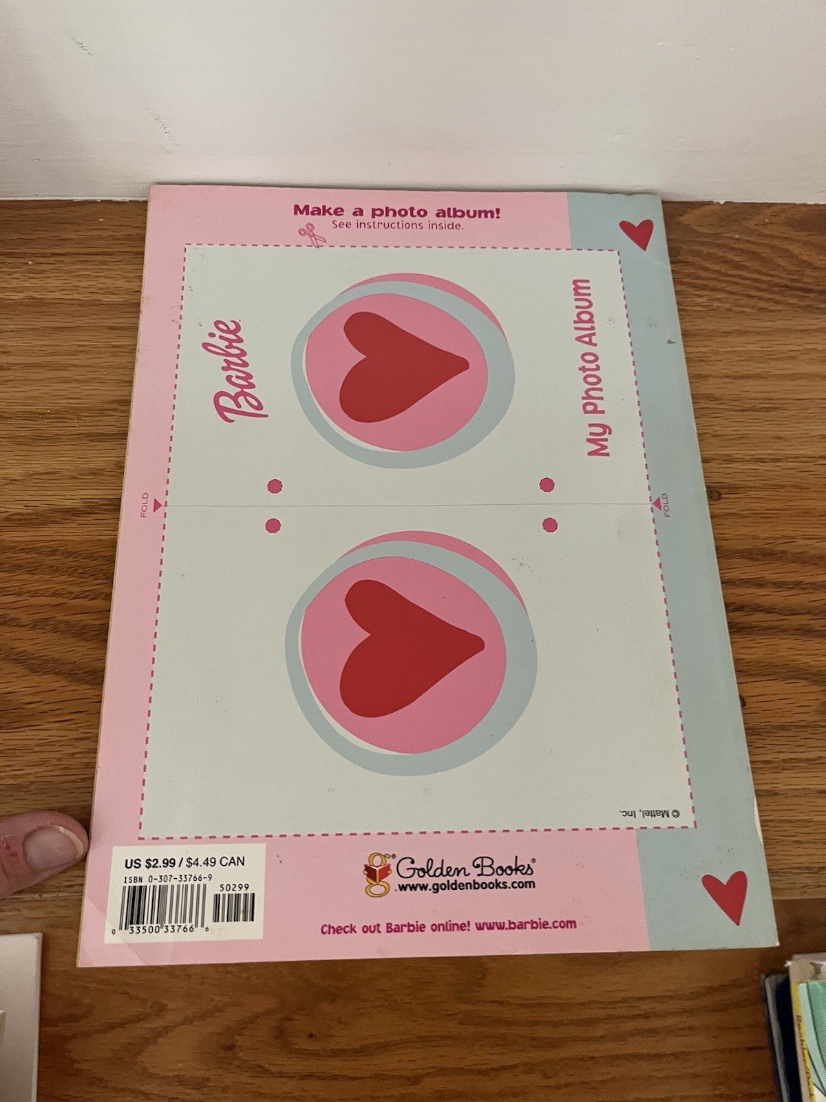 Barbie I Love My Family Coloring Book 5 pages marked on 2003