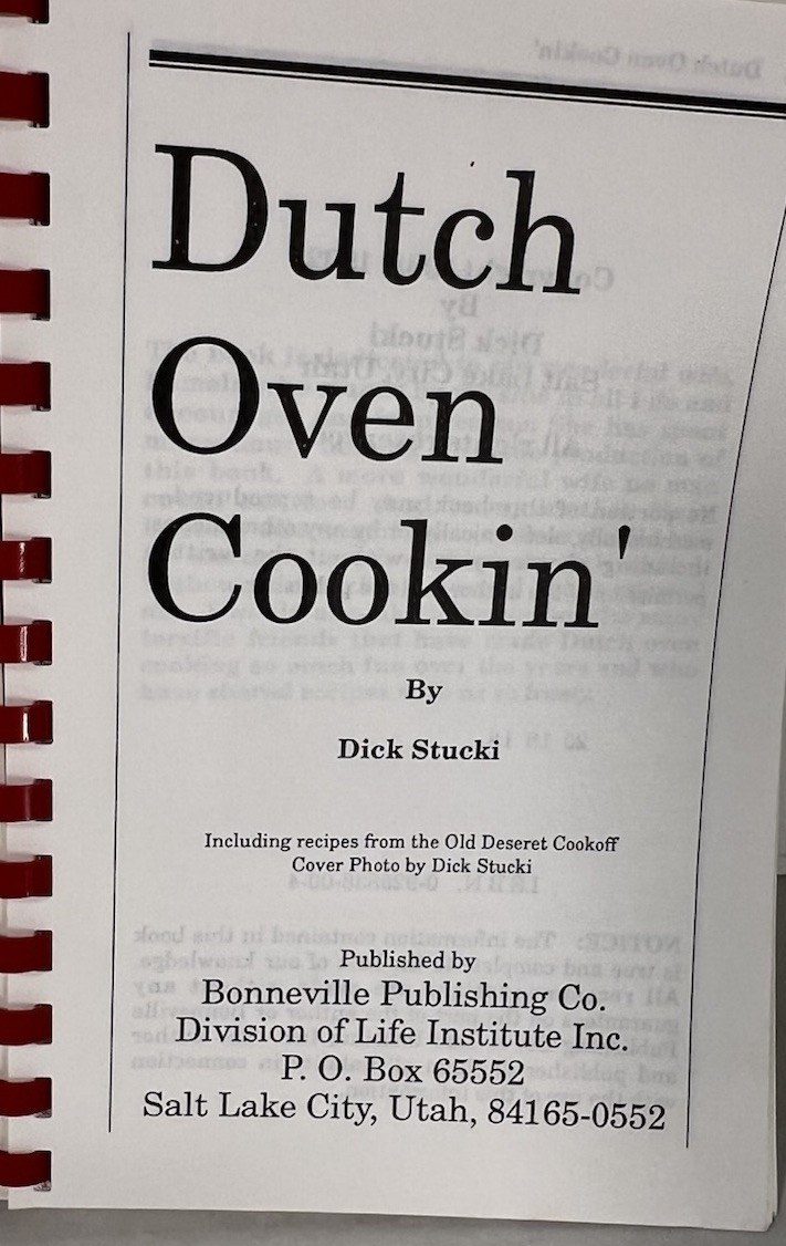 Dutch Oven Cookin’ by Dick Stucki (1988, Paperback) GC 178 pages