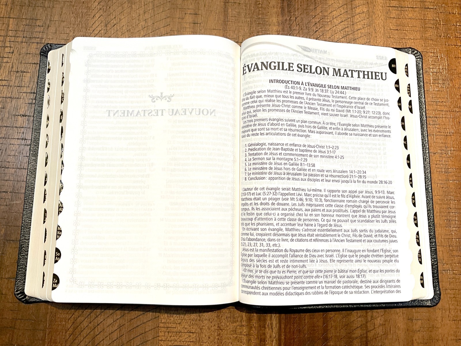 French Bible LARGE PRINT, Segond 1910 Bonded Leather Thumb Index, Red Letter